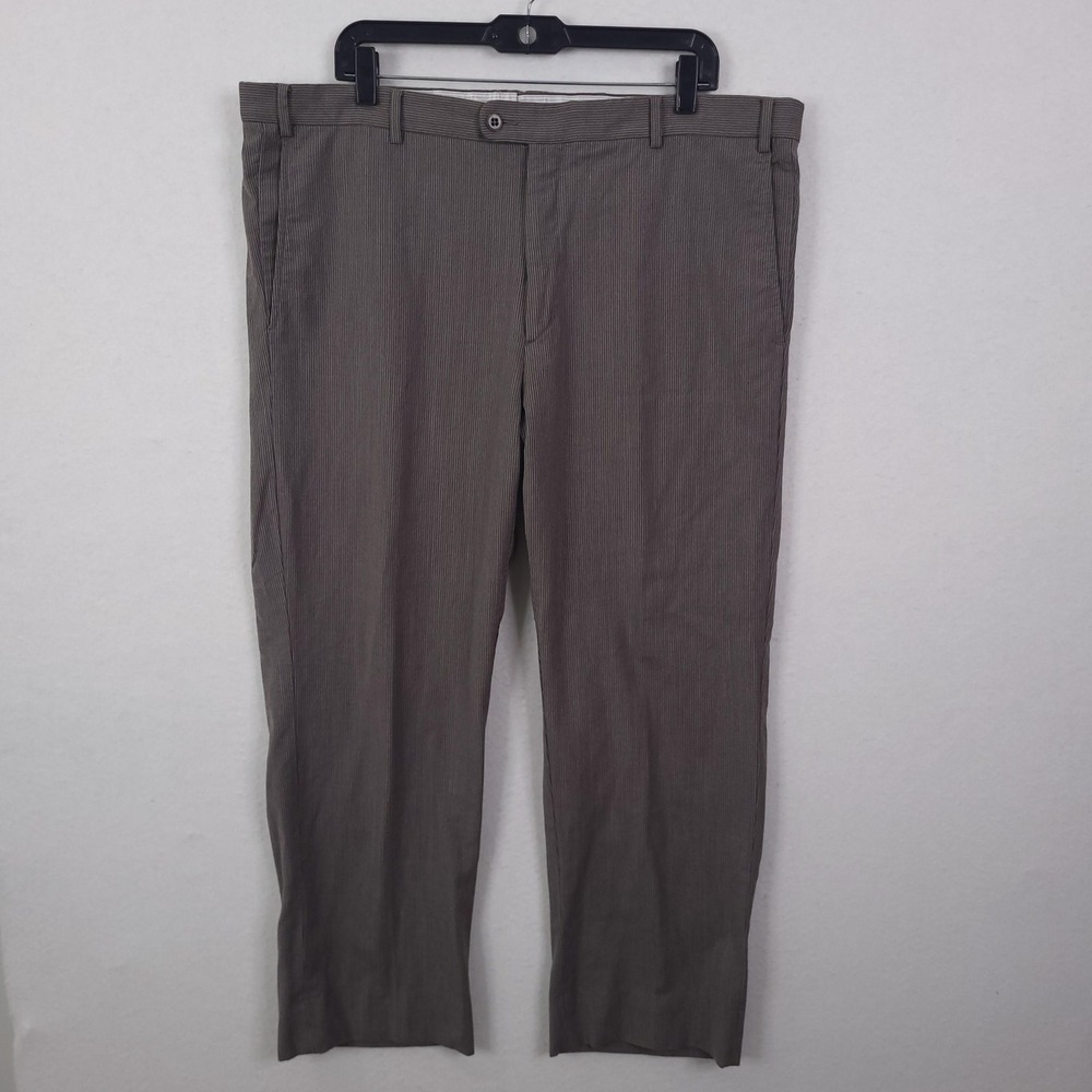 Zanella Pants Mens 40x27 Brown Wool Todd Dress Straight Leg Italy Business